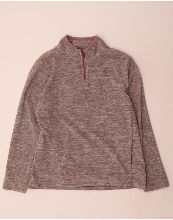 WEIRD FISH Maglione oversize in pile da donna UK 16 Grande grigio screziato