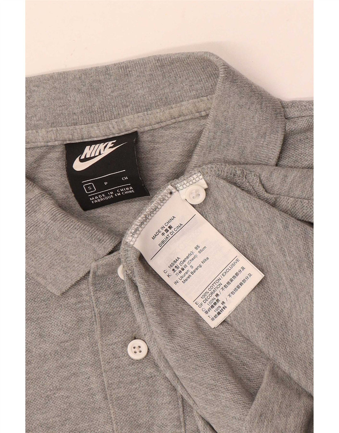 Polo Nike da uomo a maniche corte, vestibilità regolare, piccola, in cotone grigio