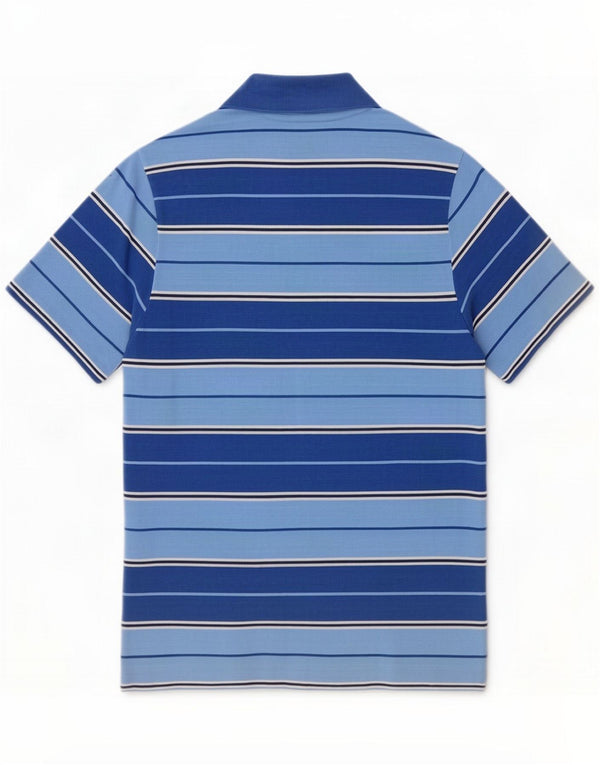 Polo da uomo Lacoste taglia 4 cotone a righe blu medio