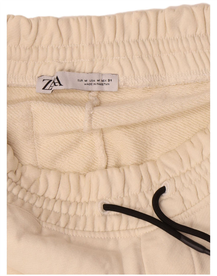 Pantaloni da tuta da uomo Zara Joggers in cotone bianco sporco medio