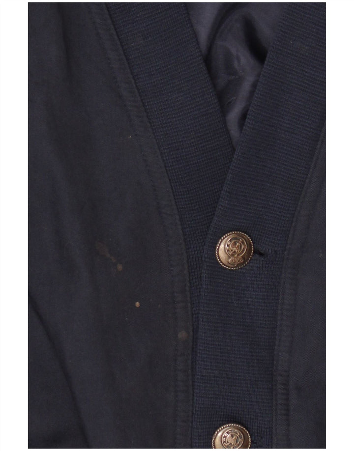 Giubbotto bomber vintage da uomo UK 40 grande seta blu navy