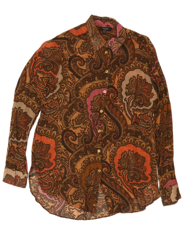 Camicia oversize da donna Massimo Dutti EU 34 2XS Marrone Paisley