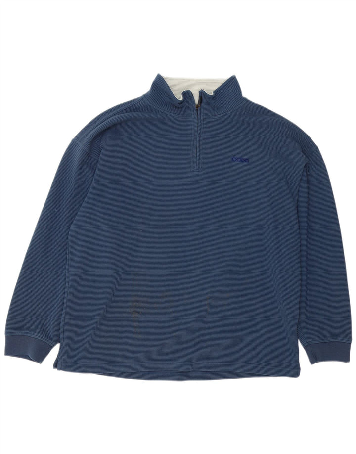 Felpa Reebok da uomo con vestibilità ampia e collo con zip, maglione grande, in poliestere blu