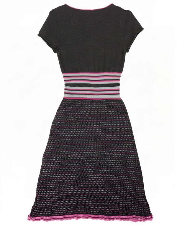 Abito a trapezio da donna White Stuff UK 12 Cotone a righe grigio medio