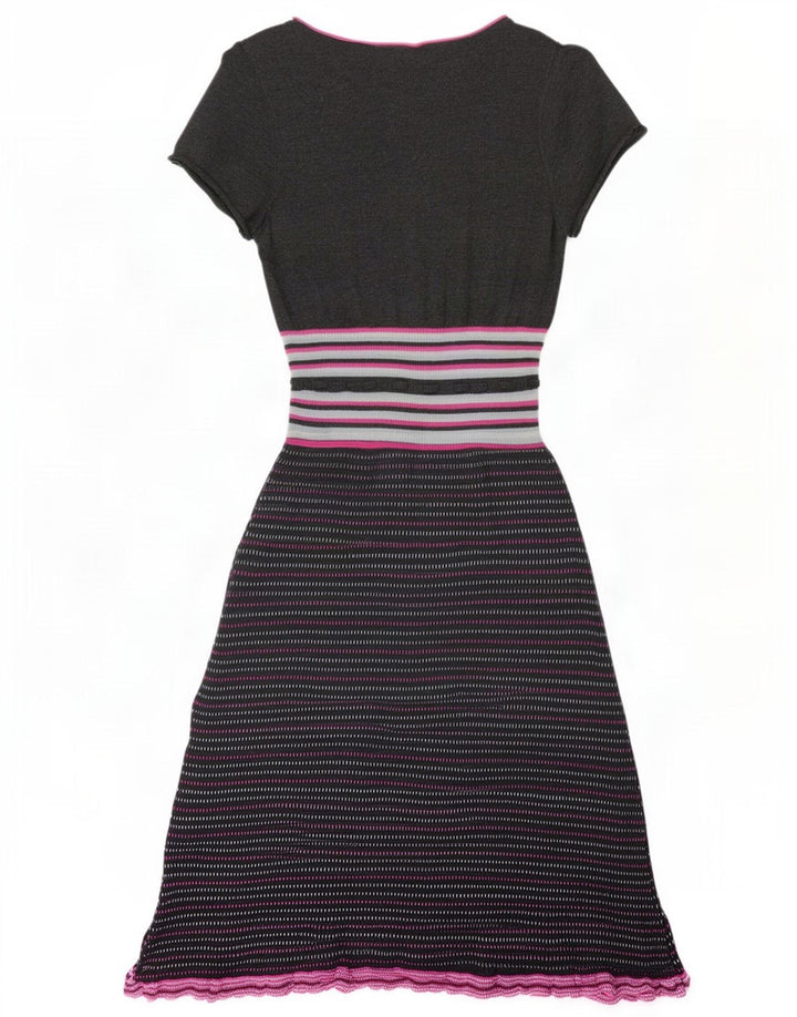 Abito a trapezio da donna White Stuff UK 12 Cotone a righe grigio medio