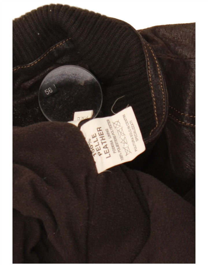 Giacca in pelle da uomo VINTAGE IT 56 3XL Pelle marrone