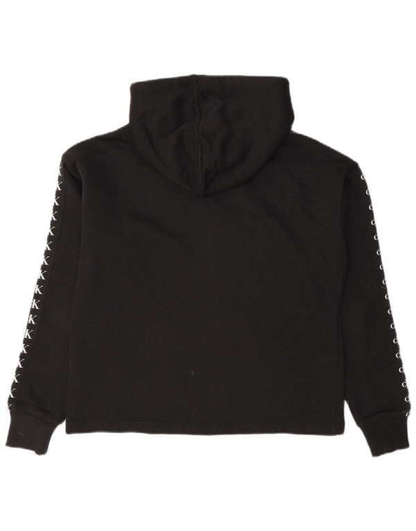 Maglione con cappuccio oversize grafico da donna Calvin Klein Jeans UK 6 XS Nero