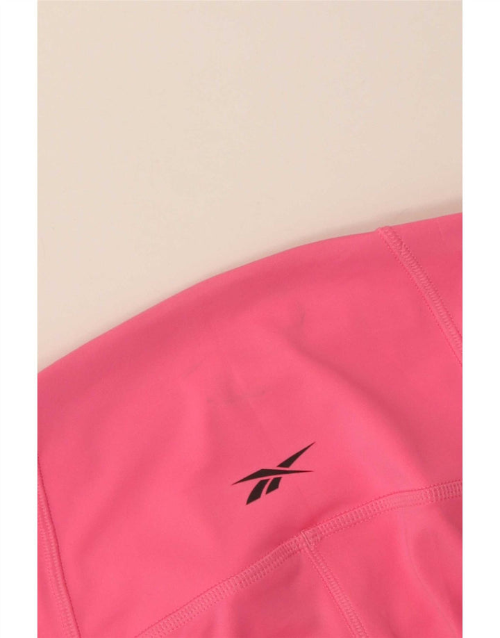 Leggings Reebok Donna UK 8/10 Small Rosa Poliestere