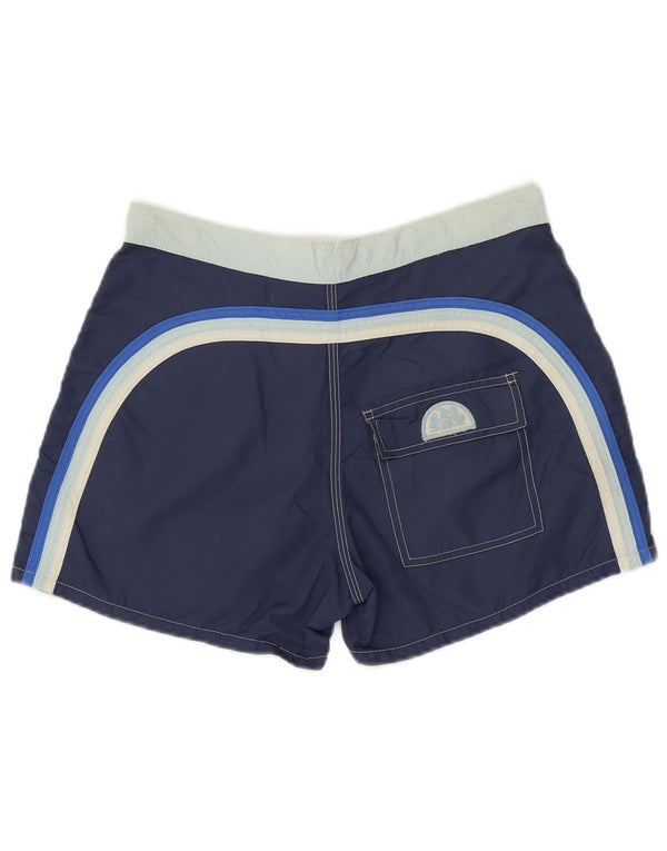 Pantaloncini da bagno da uomo SUNDEK in nylon color block blu medio