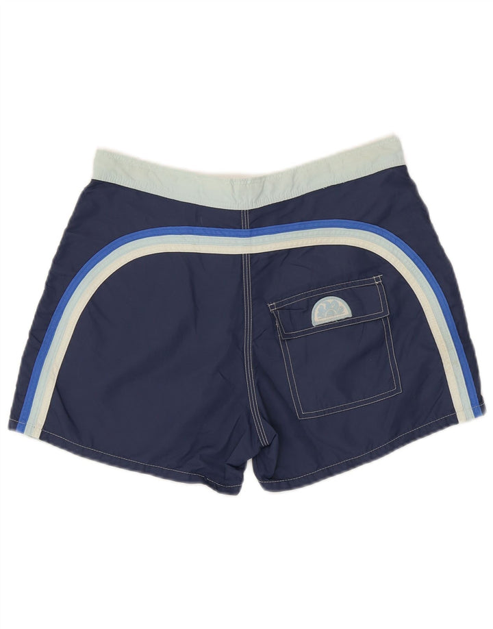 Pantaloncini da bagno da uomo SUNDEK in nylon color block blu medio