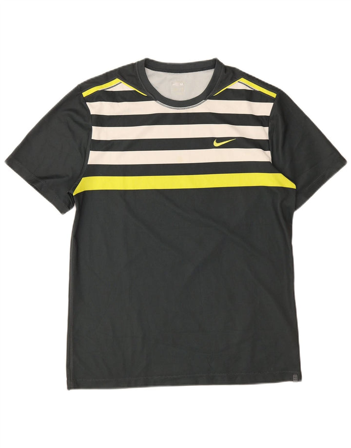 T-shirt da uomo Nike Top UK 39/41 poliestere color block verde medio