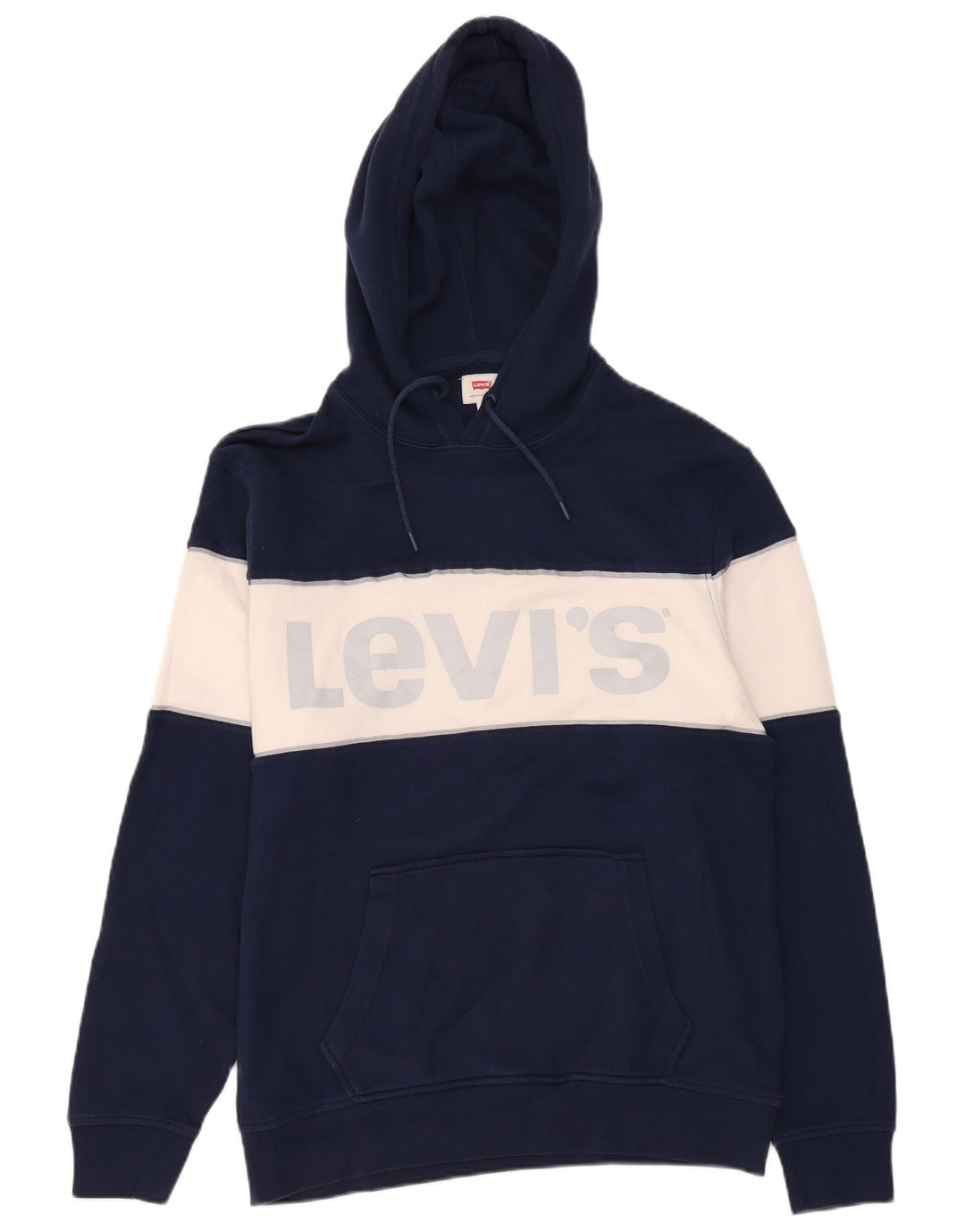 Maglione con cappuccio grafico da uomo Levi's, cotone color block medio blu navy