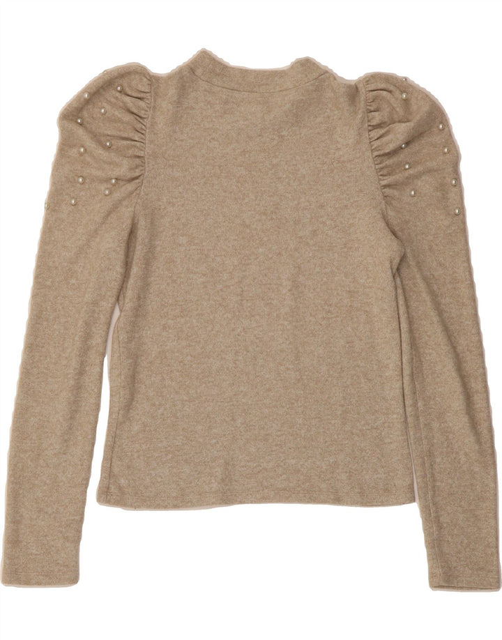 ZARA Womens Crew Neck Jumper Sweater UK 10 Small Beige Viscose Vintage Zara and Second-Hand Zara from Messina Hembry 