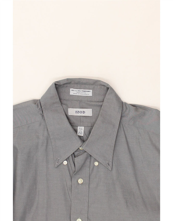 IZOD Mens Easy Care Shirt Size 17 1/2 XL Grey Cotton Vintage Izod and Second-Hand Izod from Messina Hembry 