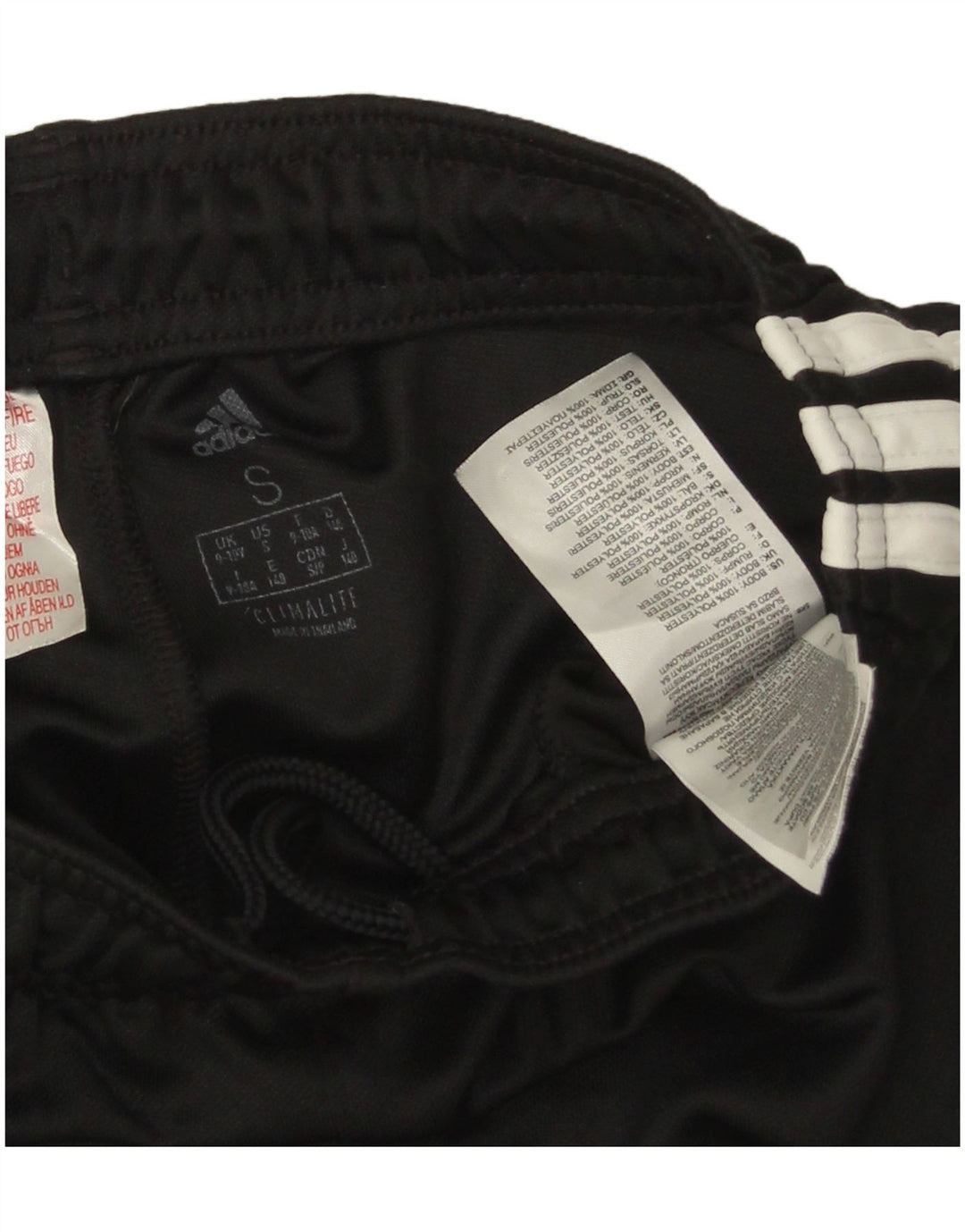 Pantaloni della tuta da ragazzo Adidas 9-10 anni piccoli in poliestere nero