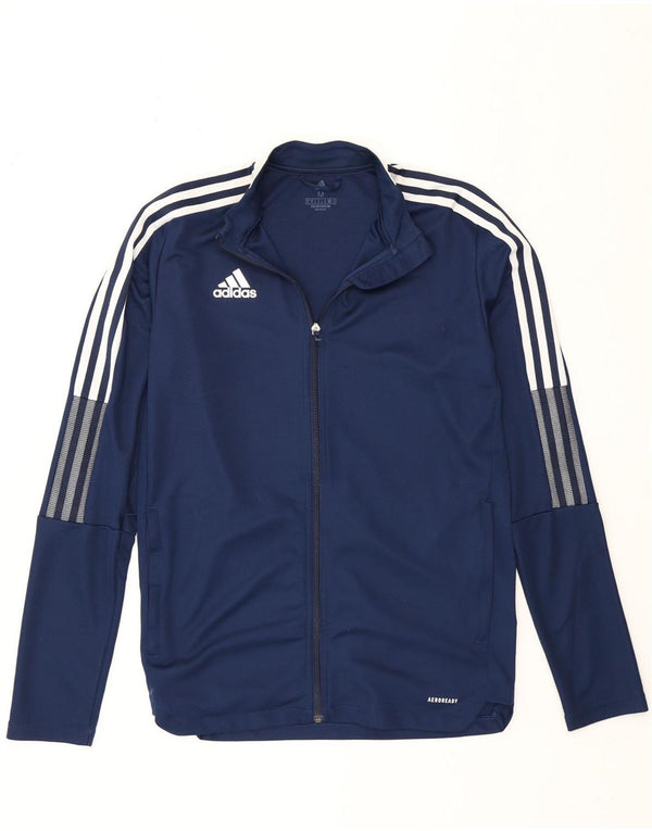Giacca superiore della tuta da uomo Adidas Aeroready media poliestere blu navy