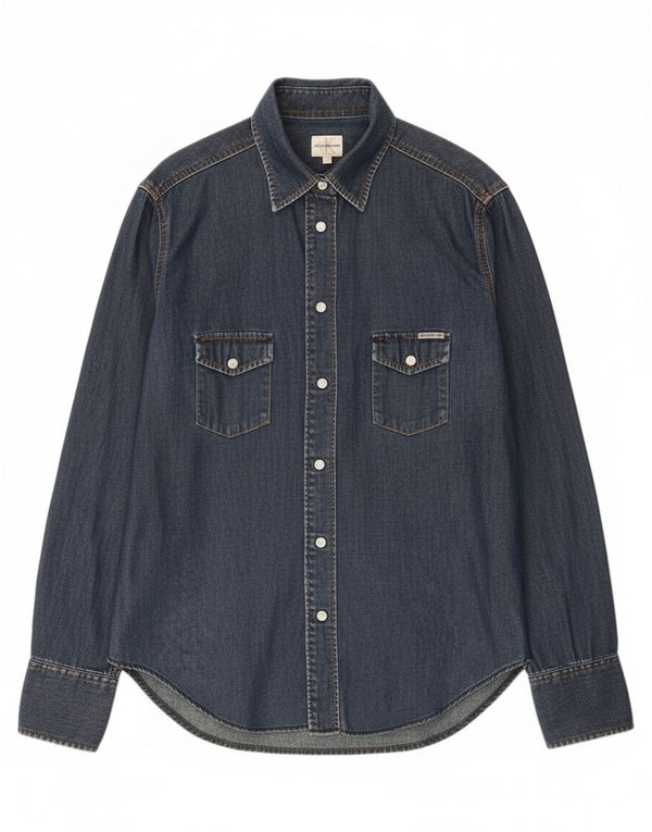 Camicia di jeans da donna Calvin Klein Jeans UK 18 XL cotone blu navy