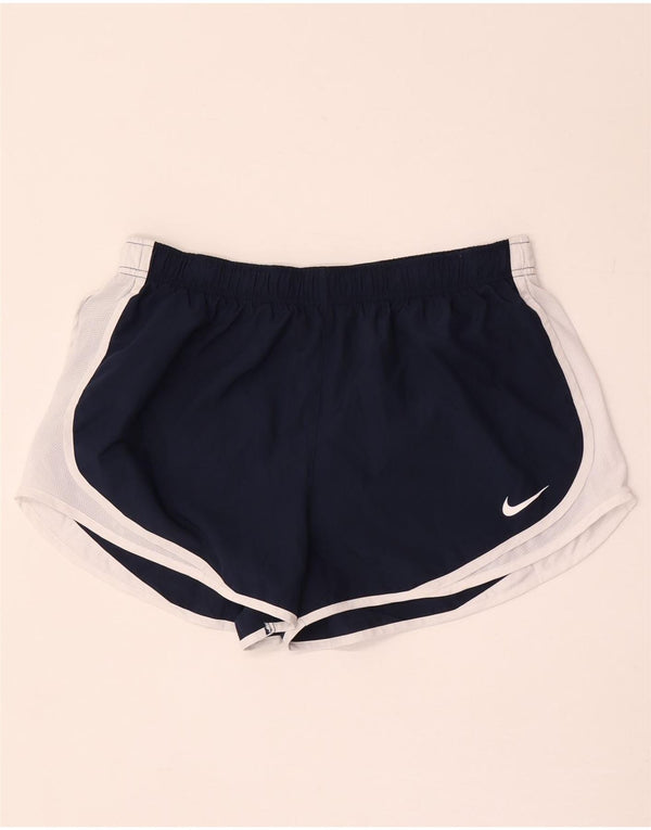 Pantaloncini sportivi Nike da donna Dri Fit UK 18 XL poliestere color block blu navy