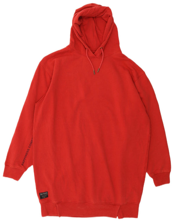 SALTROCK Abito da donna con cappuccio grafico oversize UK 12 Cotone rosso medio