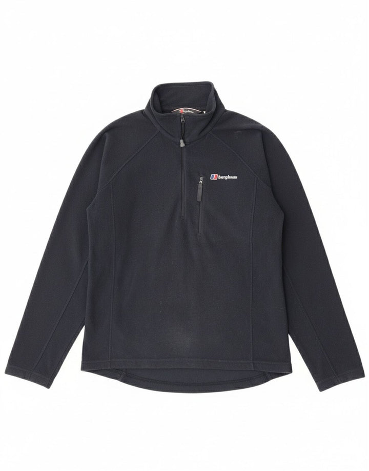 Maglione in pile da uomo Berghaus con zip e collo piccolo in poliestere blu navy