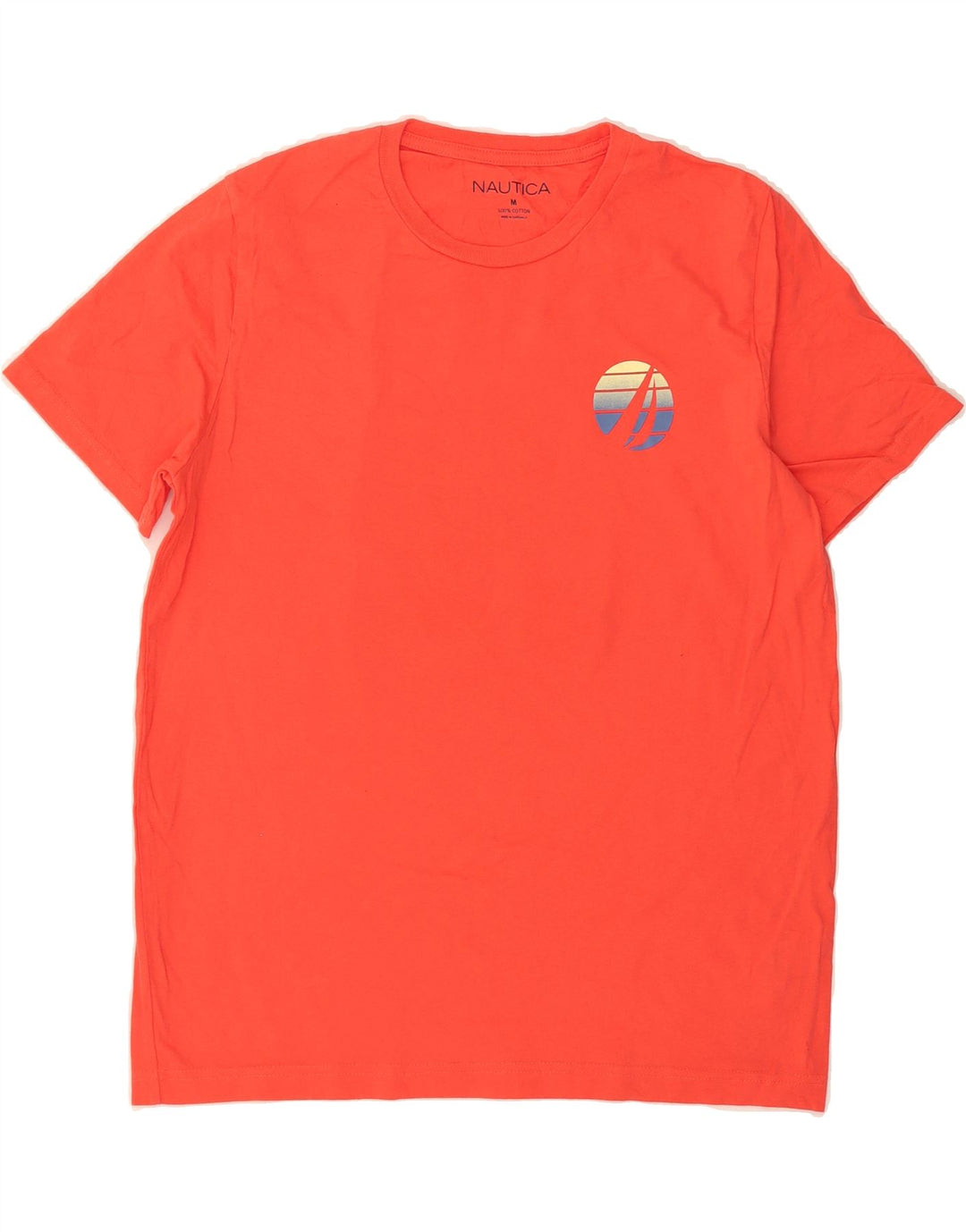 NAUTICA Mens Graphic T-Shirt Top Medium Red Cotton Vintage Nautica and Second-Hand Nautica from Messina Hembry 
