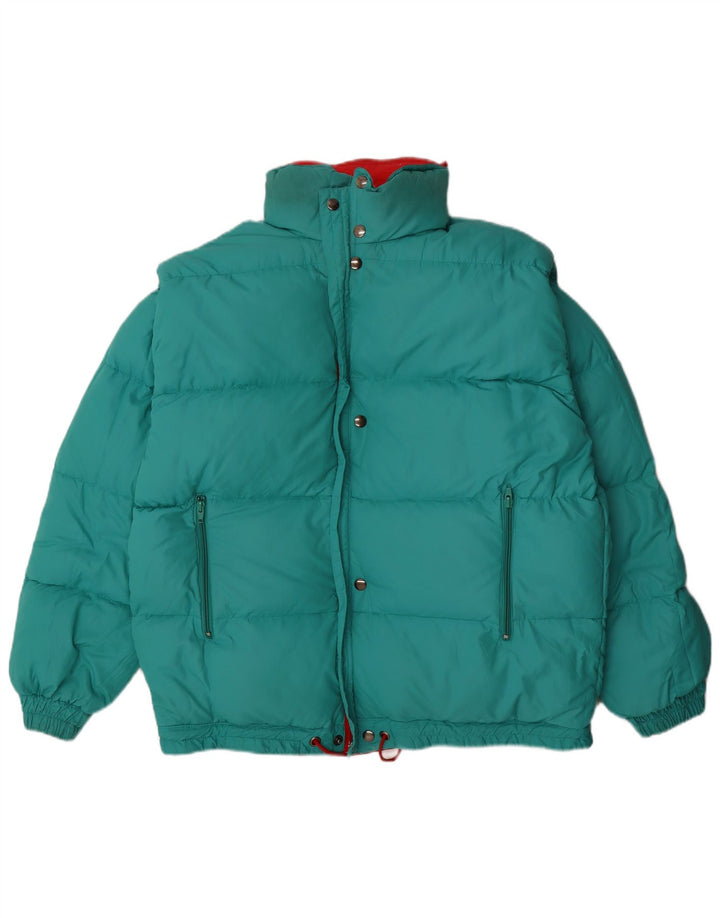 Giacca reversibile con cappuccio vintage da uomo UK 38 medio multicolore invernale