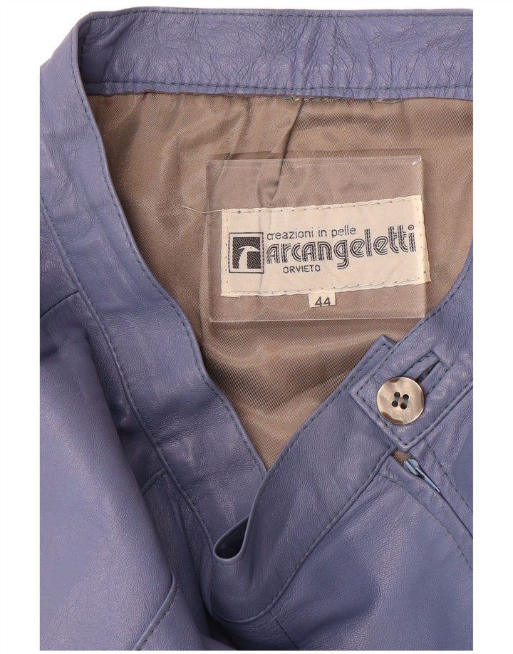 Gonna in pelle vintage da donna IT 44 media W26 in pelle blu