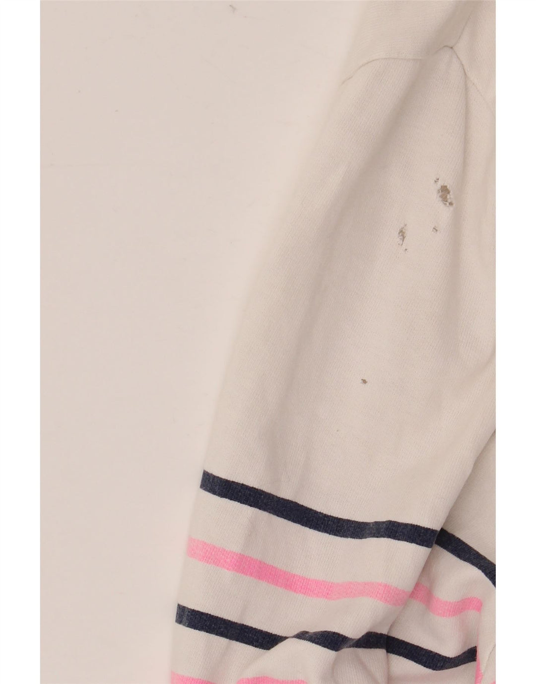 JOULES Felpa da donna con collo abbottonato, maglione UK 20 2XL a righe bianche