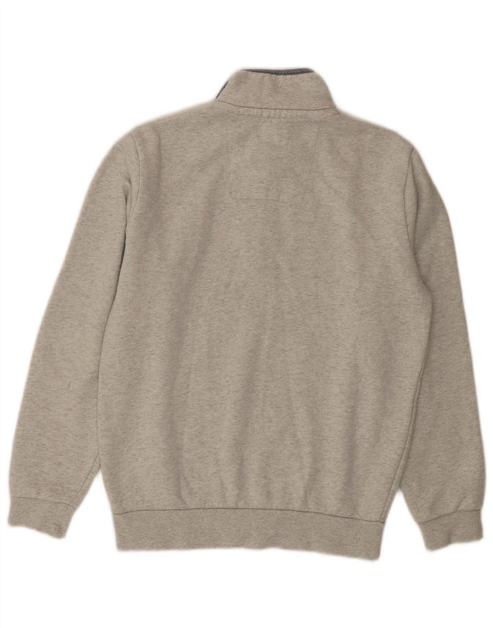 J. CREW Mens Zip Neck Sweatshirt Jumper Small Grey Cotton