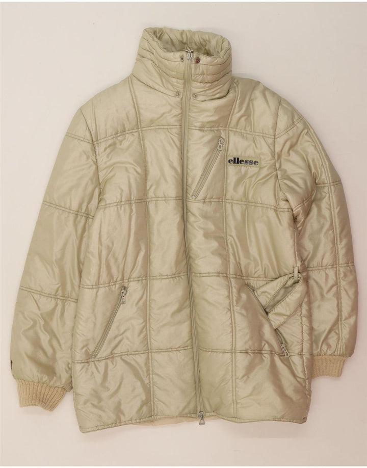 ELLESSE Womens Padded Coat IT 52 2XL Beige Vintage Ellesse and Second-Hand Ellesse from Messina Hembry 