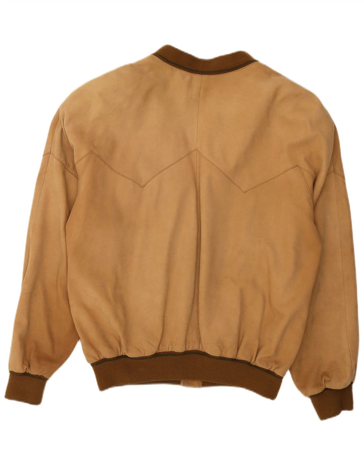 Toni Mir Giubbotto bomber in pelle scamosciata da uomo UK 42 XL Pelle marrone