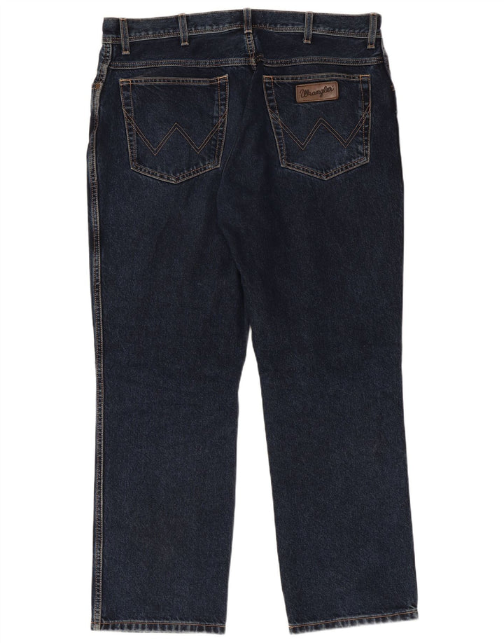 Jeans dritti da uomo WRANGLER W38 L30 cotone blu navy