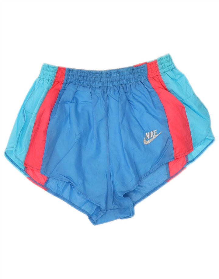 Pantaloncini sportivi da donna NIKE UK 12 nylon color block blu medio
