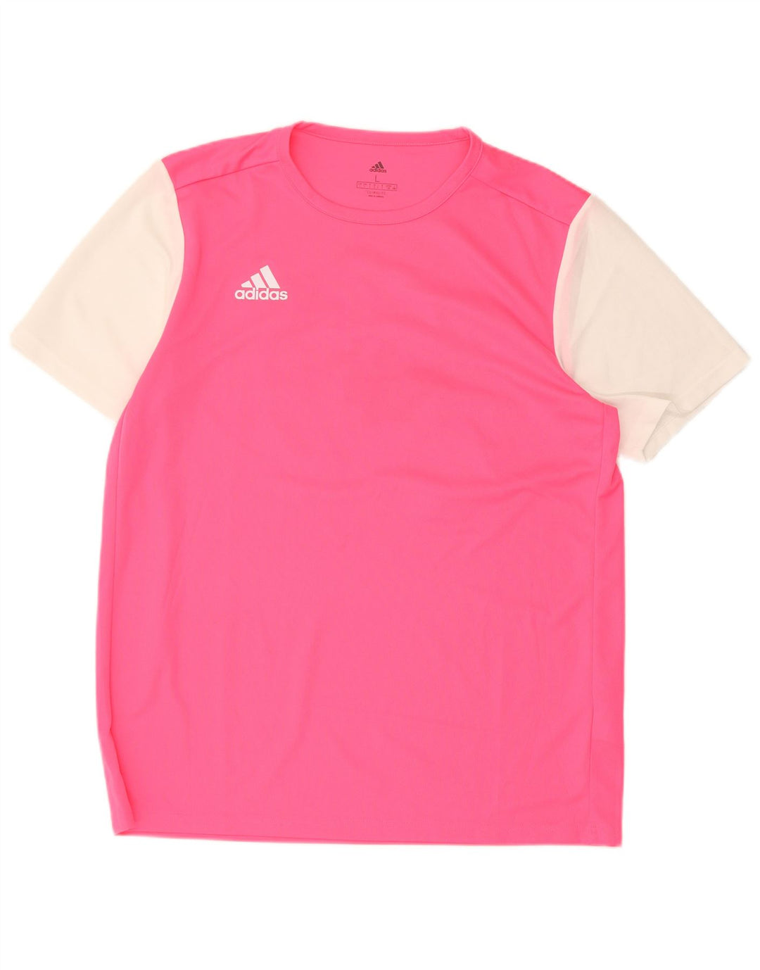 T-shirt grafica ADIDAS da uomo Climalite, grande, in poliestere color block rosa