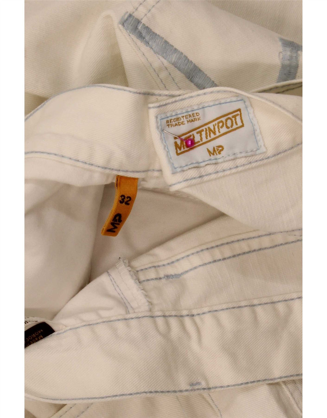 Jeans dritti da uomo Meltin' Pot W32 L33 bianchi