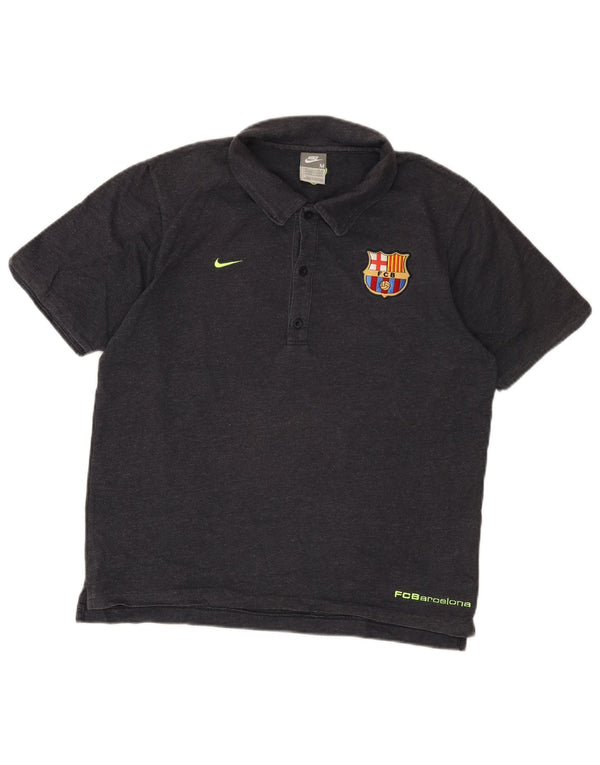 Polo grafica Nike da uomo Barcelona UK 39/41 cotone blu navy medio