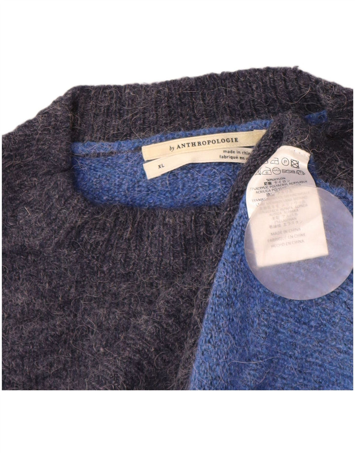 ANTHROPOLOGIE Maglione girocollo da donna UK 18 XL Blu navy