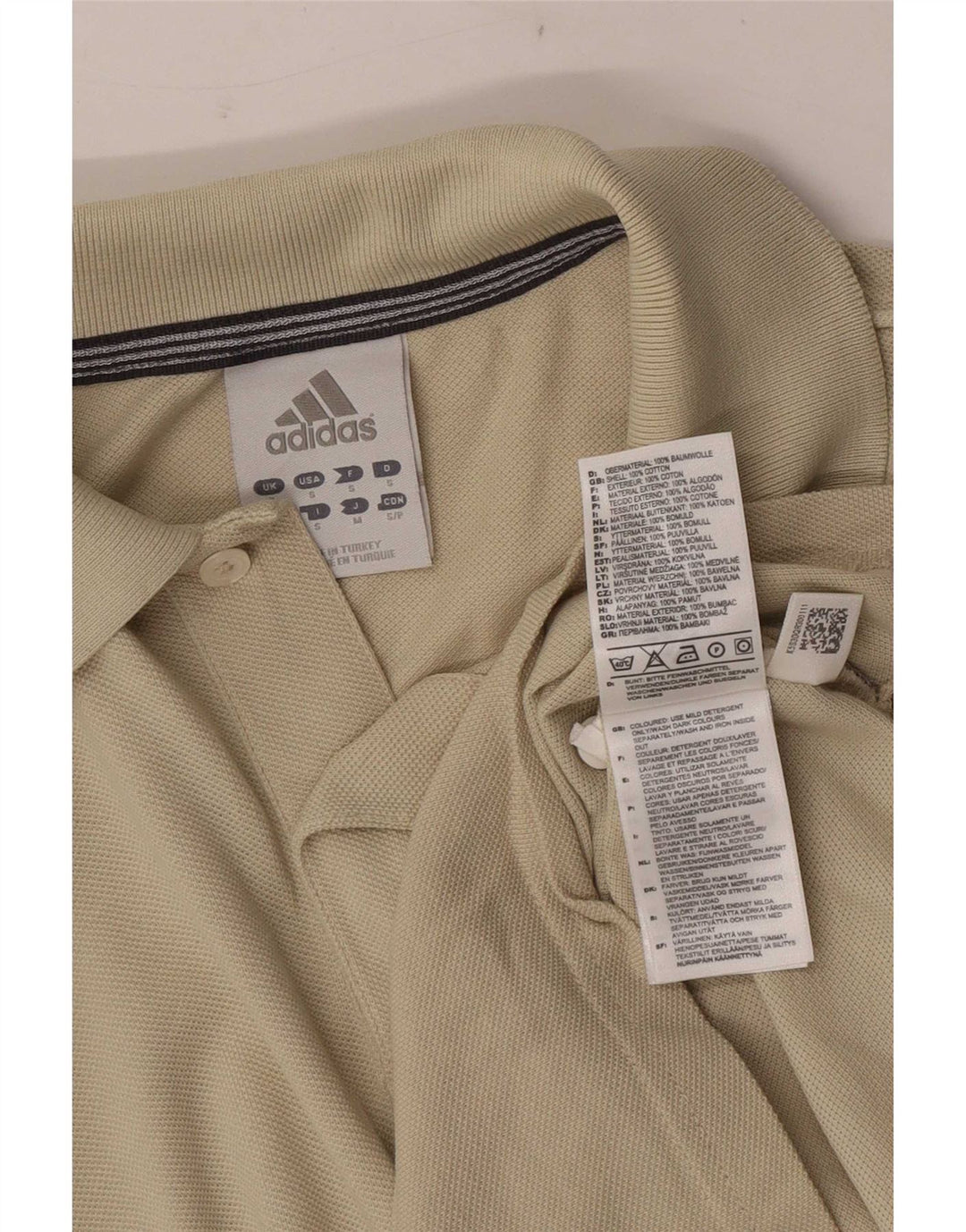 Polo Adidas da uomo piccola in cotone beige
