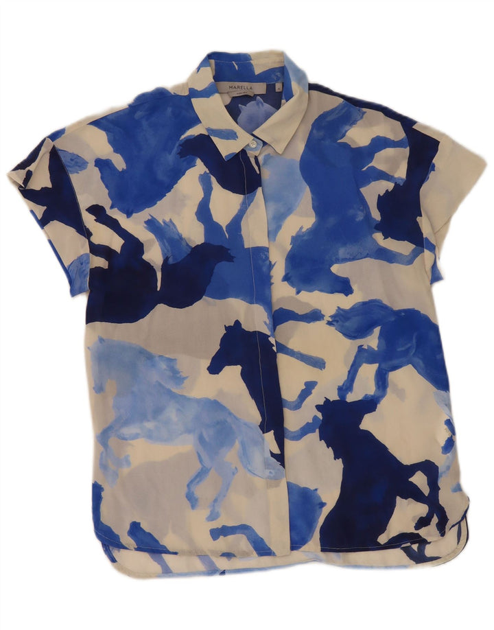 Camicia Blusa Donna Marella IT 42 Media Stampa Animalier Multicolore
