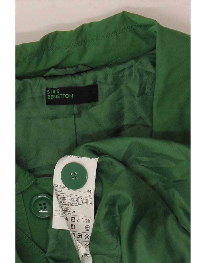Trench Donna Benetton IT 44 Cotone Verde Medio