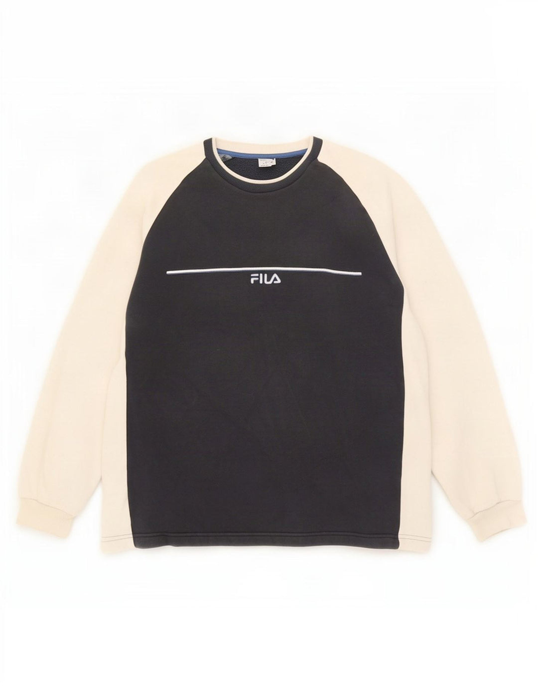 Felpa da uomo Fila IT 52/54 Large Blu Navy Colourblock in cotone