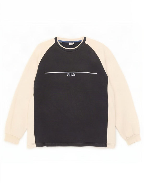 Felpa da uomo Fila IT 52/54 Large Blu Navy Colourblock in cotone