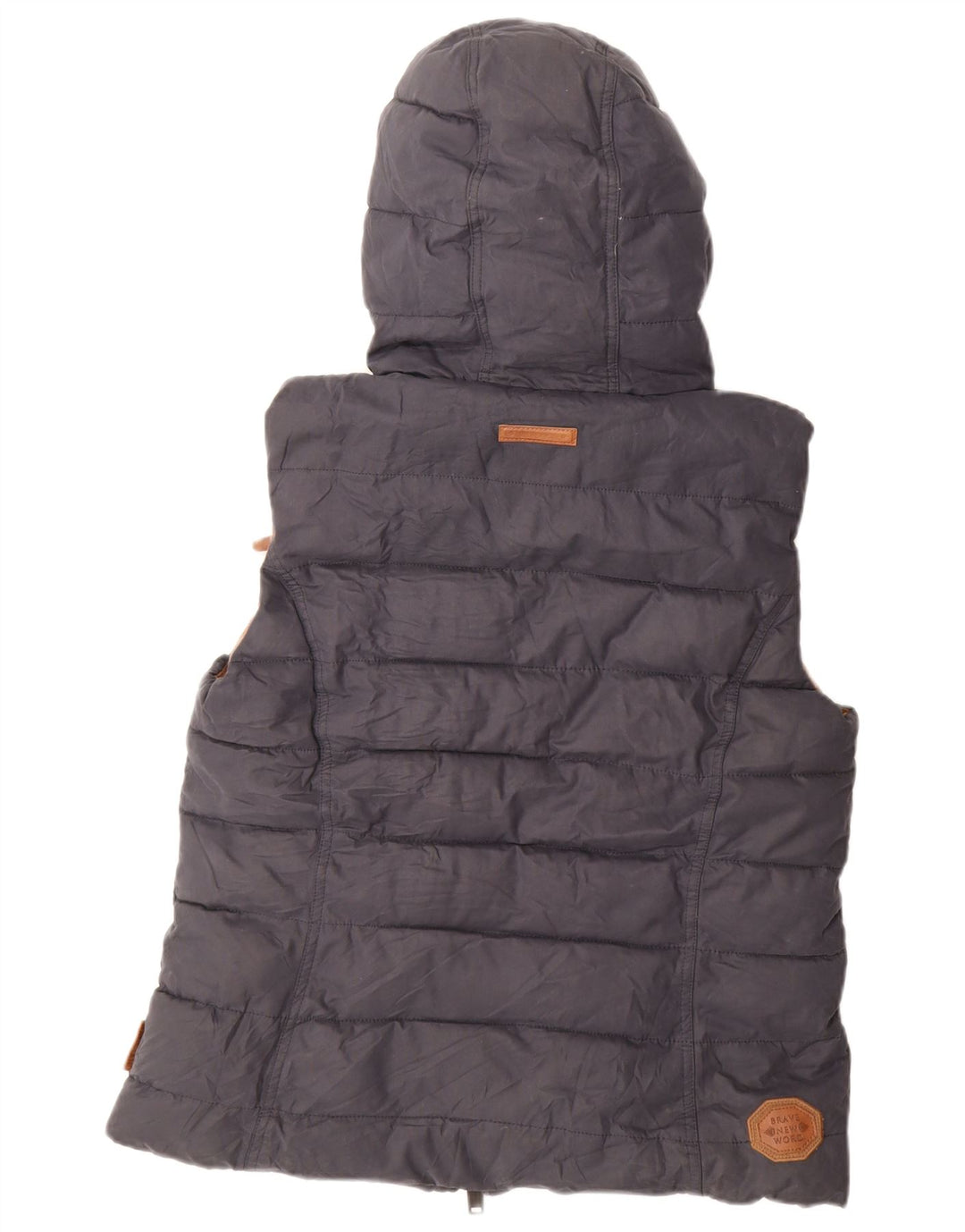 Gilet imbottito con cappuccio da donna NAKETANO UK 18 XL poliestere blu navy