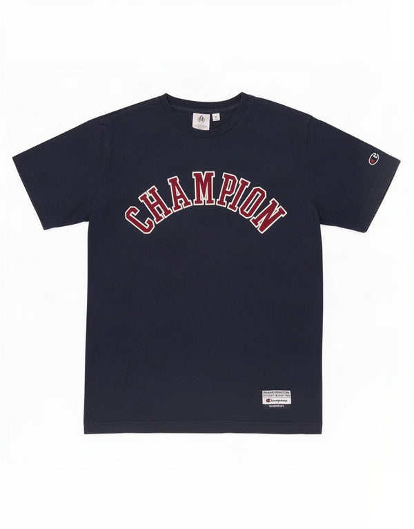 T-shirt grafica da uomo Champion Top in cotone blu navy medio
