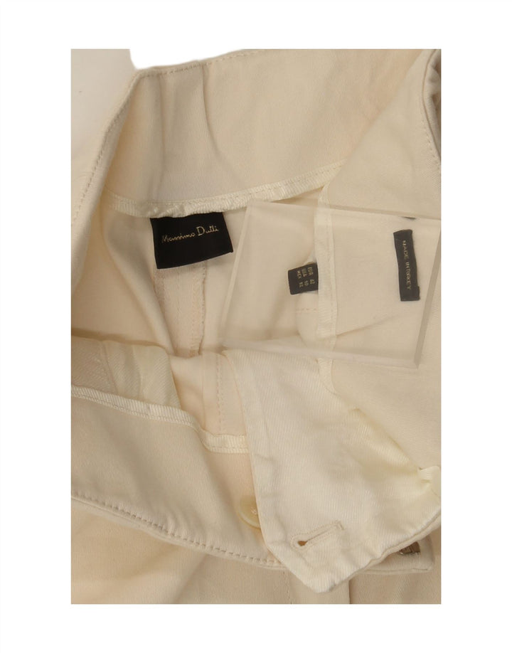 Pantaloni cropped da donna Massimo Dutti EU 42 Large W30 L25 Bianco