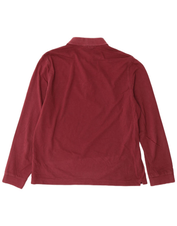 Polo da uomo slim fit a maniche lunghe Lacoste taglia 5 grande in cotone bordeaux