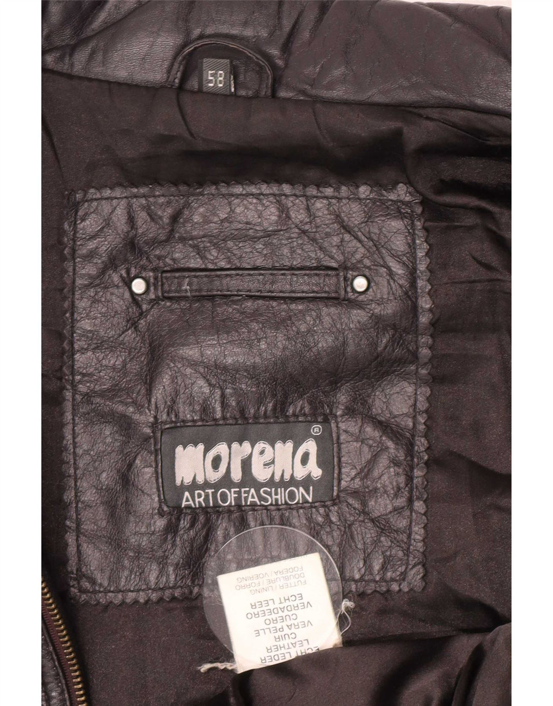 Giacca in pelle da uomo Morena UK 44 2XL Biker blu navy