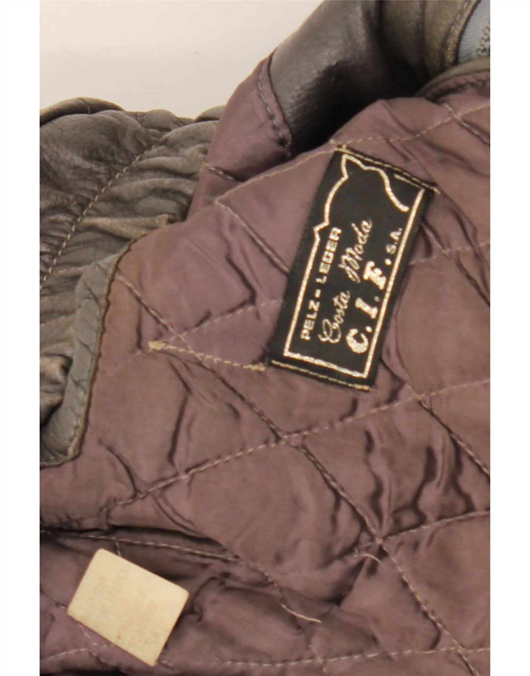 Giacca in pelle vintage da uomo UK 36 piccola in pelle marrone