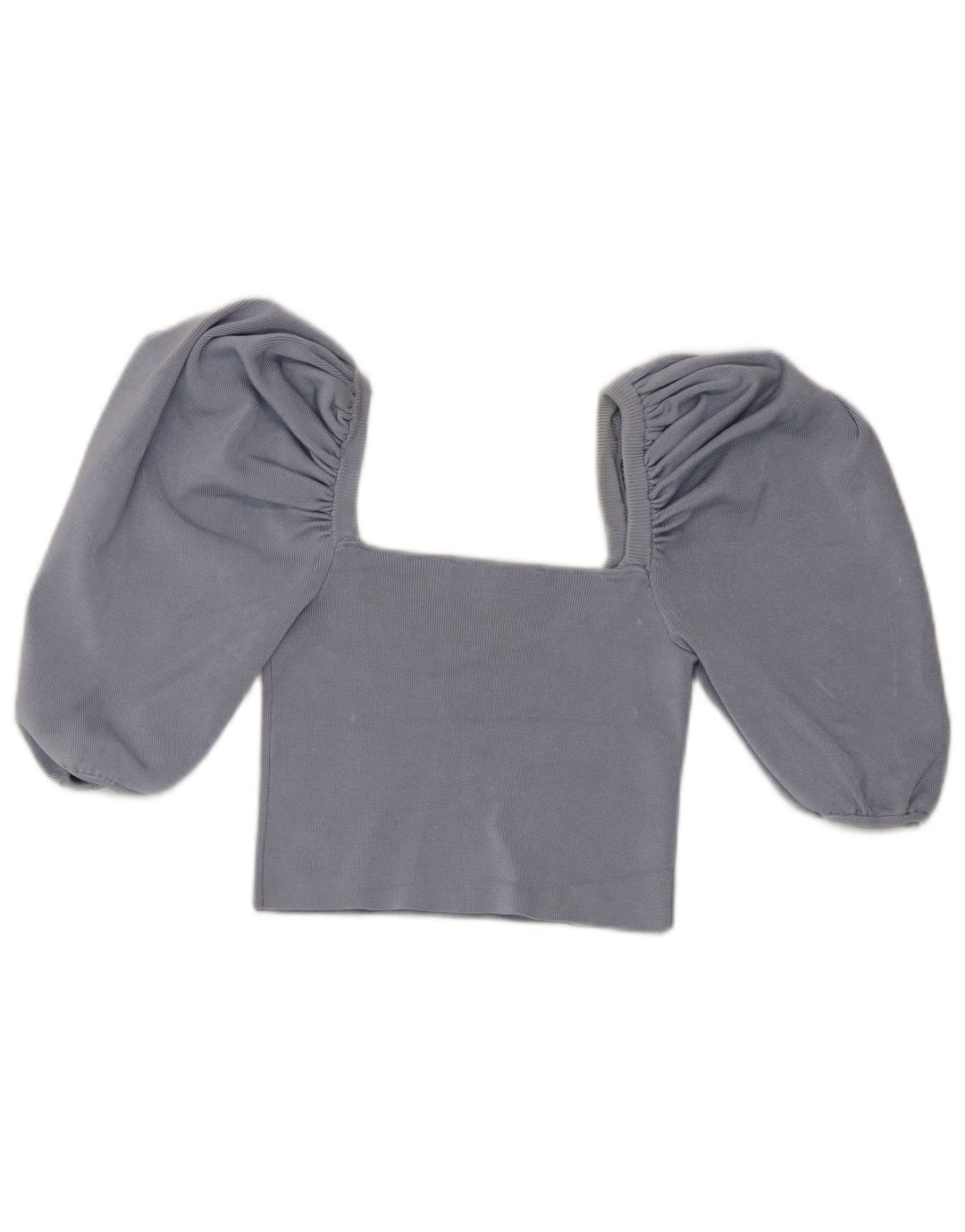 Top corto da donna con spalle scoperte Zara UK 8 piccolo in viscosa blu