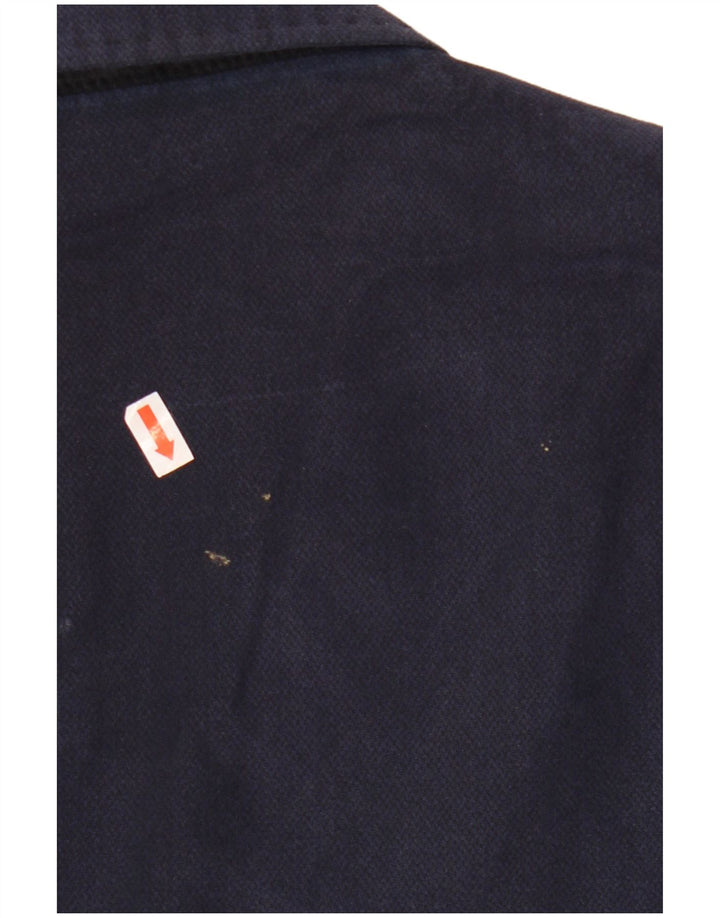 MARKS & SPENCER Giacca blazer da uomo a 2 bottoni UK 40 Large in viscosa blu navy